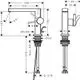 Eine schematische Zeichnung eines Hansgrohe HG Tecturis E Einhebel-Waschtischmischers in Mattweiß mit Maßen.